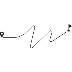 Location Pin To Flag Route Line