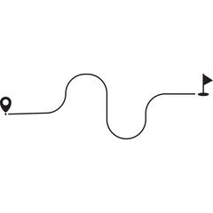 Location Pin To Flag Route Line