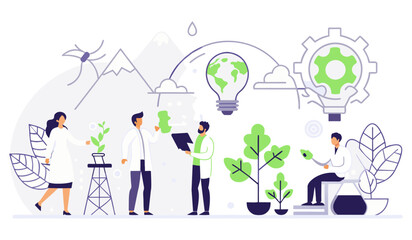 Environmental science abstract concept flat illustration.