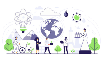 Environmental science abstract concept flat illustration.