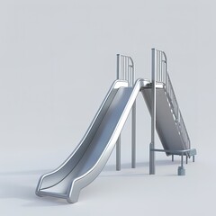 Modern stainless steel play slide: fun and safety for children