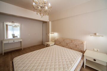 New modern bedroom. New home. Interior photography.