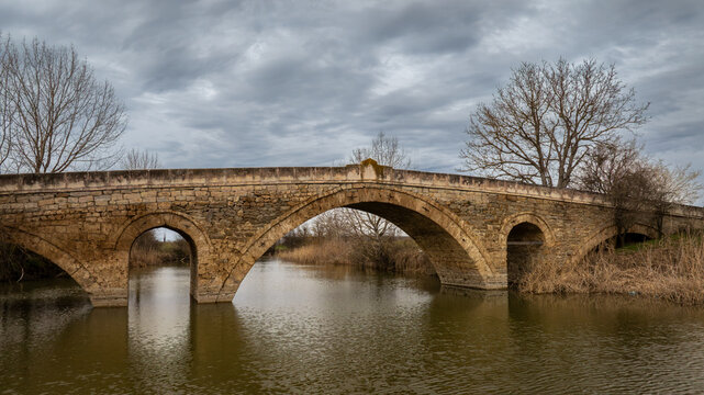 Old stone middle age bridge in Bulgaria. Old Roman bridge