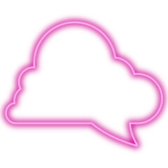 Speech Bubble Cloud Line Neon