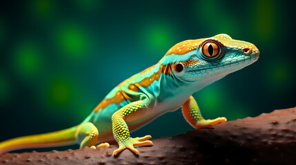 Close-up of a colorful chameleon