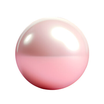 Pink pearl isolated on transparent background