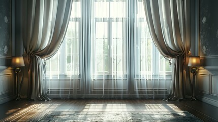 Capturing the Serene Elegance of a Room Through the Lens of its Windows and Curtains