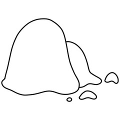 Large rocks lined the ground. Rocks icon, doodle style.