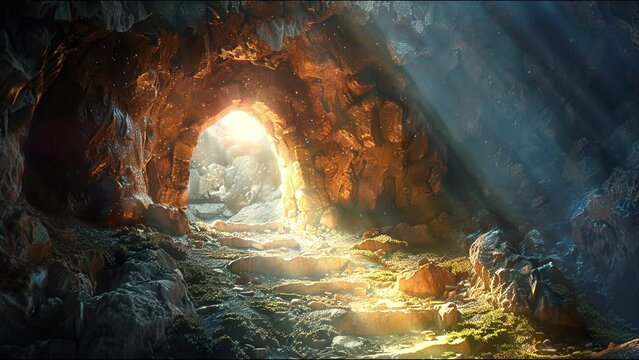 The Radiant Daw, Jesus Christ’s Empty Tomb, Easter, motion loop