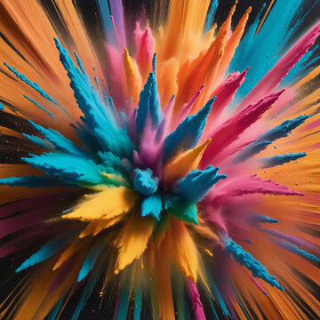 colorful powder explosion abstract background colors