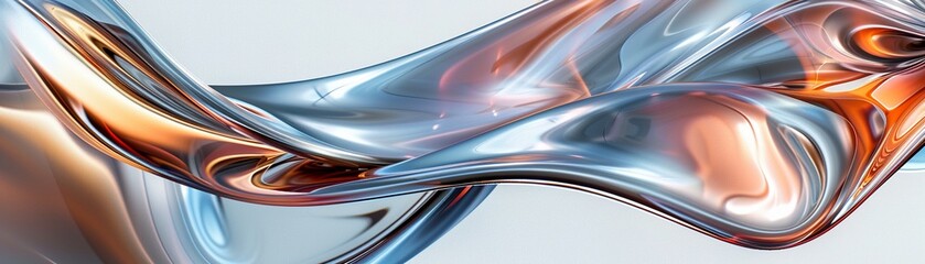 Sleek abstract wave in translucent hues curving smoothly with a glossy finish