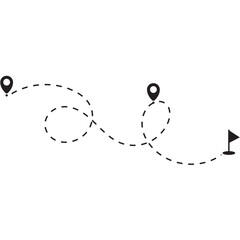 Location Pin To Flag Route Line