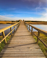 Fototapeta premium Wooden structure on the footbridges