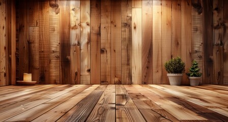 Exploring the Rustic Charm of a Room with Wooden Wall Backgrounds and Floors