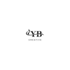 Initial YB logo beauty salon spa letter company elegant