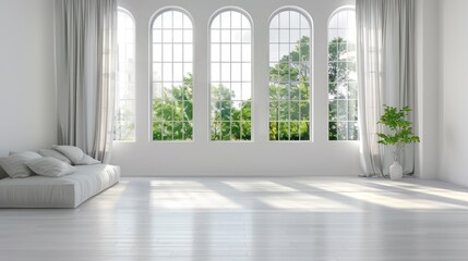 The Tranquil Charm of a White Interior Enhanced by a Spacious Window