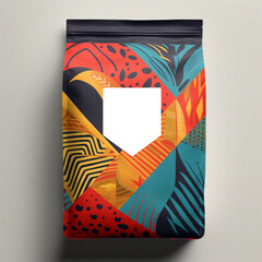mockup of a package with an abstract design. packaging for products.