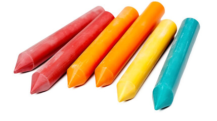 New wax pastel, colorful crayons isolated on white, Transparent PNG