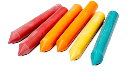 New wax pastel, colorful crayons isolated on white, Transparent PNG