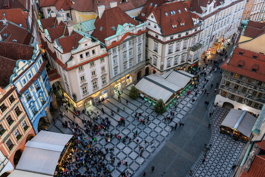 Aerial view of Prague Old Town
