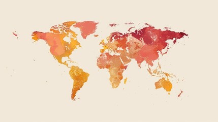 Vintage style map of the world with texture