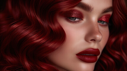 Fototapeta premium portrait, young pretty girl in a spa salon, hair care