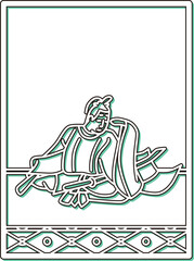 シンプルカラーシャドウ百人一首　権中納言敦忠