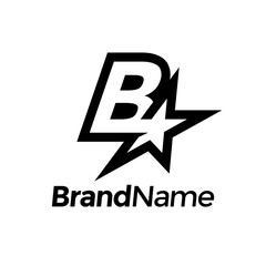 Modern and Stylist Initial B Star Logo