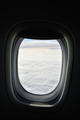 Jet window view travel Sky above bright