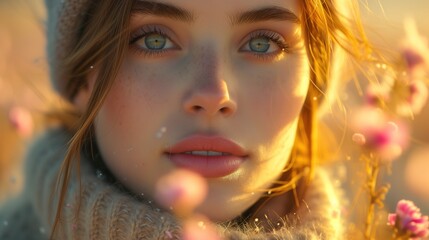 Fototapeta premium closeup portrait of a pretty young girl