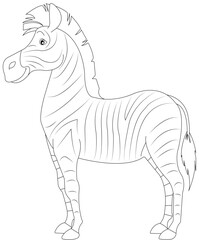 Zebra Coloring book page for kids