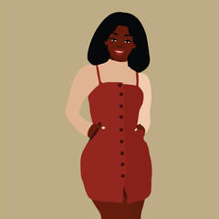 Beautiful black woman in elegant art style vector