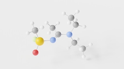novichok a-230 molecule 3d, molecular structure, ball and stick model, structural chemical formula organophosphate nerve agent
