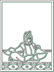 シンプルカラーシャドウ百人一首　謙徳公