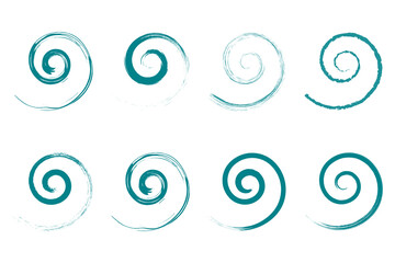 Spiral icon vintage retro style grunge texture distressed symbol paint brush vector.