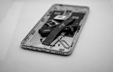 Mobile phone parts in metal cover