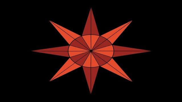 Eight pointed star simple animation with several transitions.