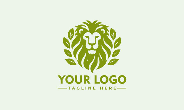 Lion Leaf Nature Logo design Vector Tiger logo vector for Business Identity