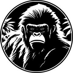 Gorilla | Minimalist and Simple Silhouette - Vector illustration