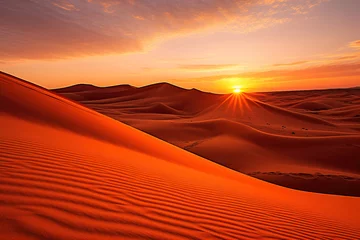 Fotobehang sunset in the desert. © Shades3d