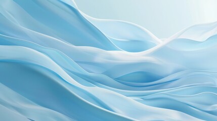 Wide angle, minimalistic light blue wavy background, smooth gradients
