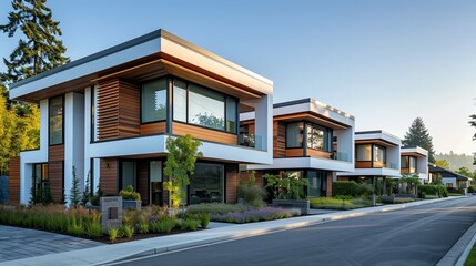 Sleek and Sophisticated Modern Two-Story Houses. Generative ai