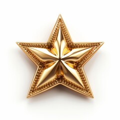 Shiny golden star award isolated on grey background - 757283357