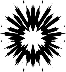 Explosion - Black and White Isolated Icon - Vector illustration