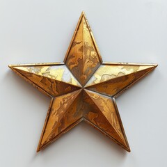 Shiny golden star award isolated on grey background - 757283522