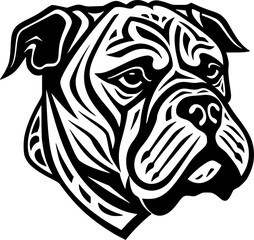 Bulldog - Black and White Isolated Icon - Vector illustration