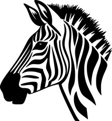 Zebra | Black and White Vector illustration