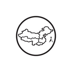 CHINA map icon vector illustration symbol design