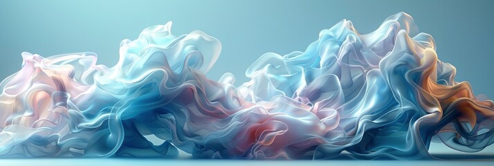Abstract Blue Waves Veils Background, Background HD, Illustrations