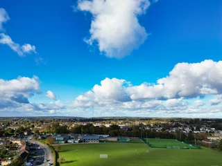 Foto auf Alu-Dibond High Angle view of Hemel Hempstead City of England with Dramatical Clouds © Nasim